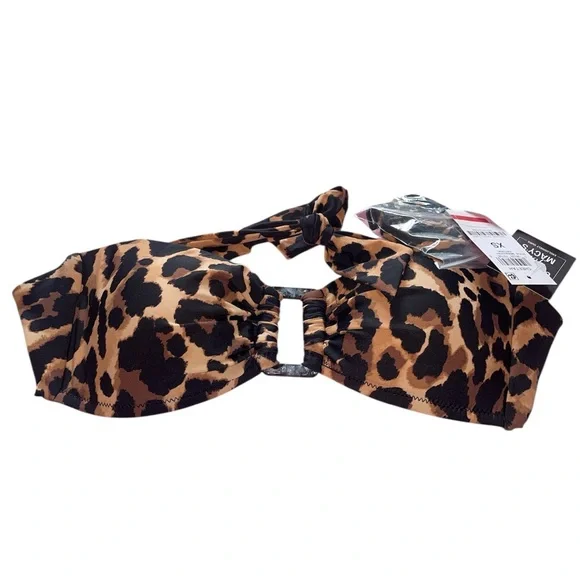 Bar III Leopard Print convertible Bikini Top - Picture 2 of 3